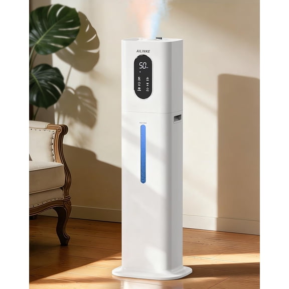 Humidifier for Bedroom 500 Sq Ft 2.1 Gal 8 L Warm and Cool Mist with Essential Oil Diffuser Large Room White