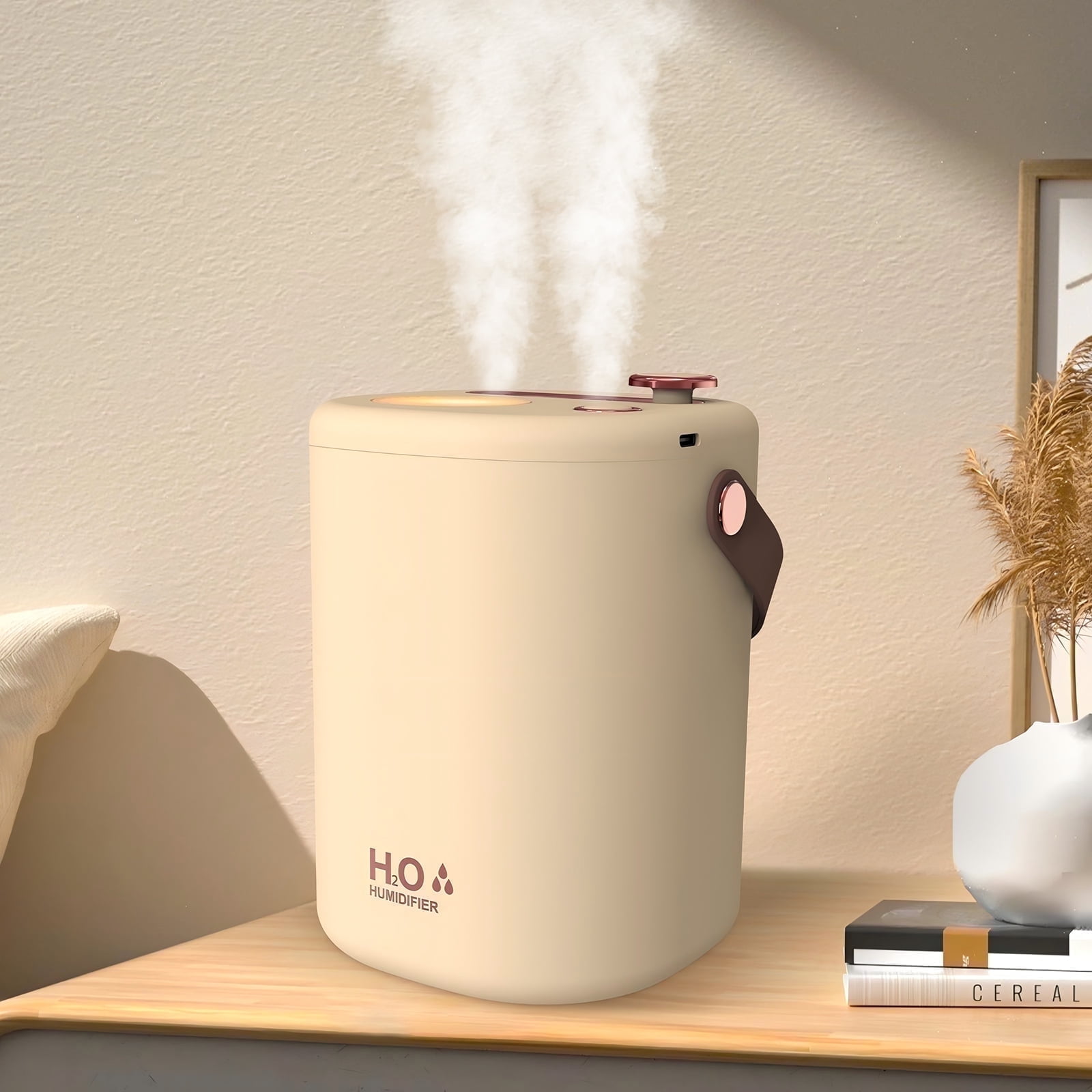 KOPEXY 2L Humidifier for Room, 3 Gear 2 Spray  Portable Cool Mist Humidifier with Night Light, 28 dB Quiet Top-Fill Ultrasonic Diffuser for Large Room