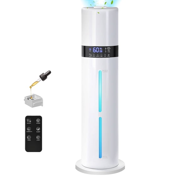 9L Humidifier for Room, Ultrasonic Cool Mist Humidifiers for Home, Smart Humidity Control with Remote Access, Quiet Humidifiers, Essential Oil Diffuser, White