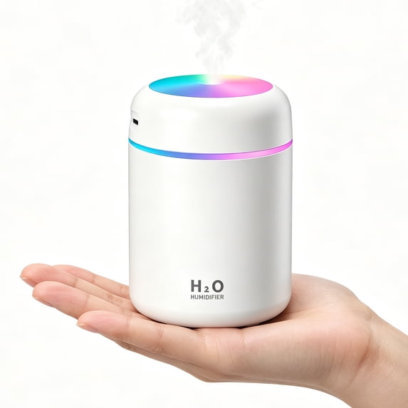 Mini 300ml Portable Humidifier, Quiet Cool Mist USB Personal Desktop Humidifiers for Home Office Bedroom Car Travel