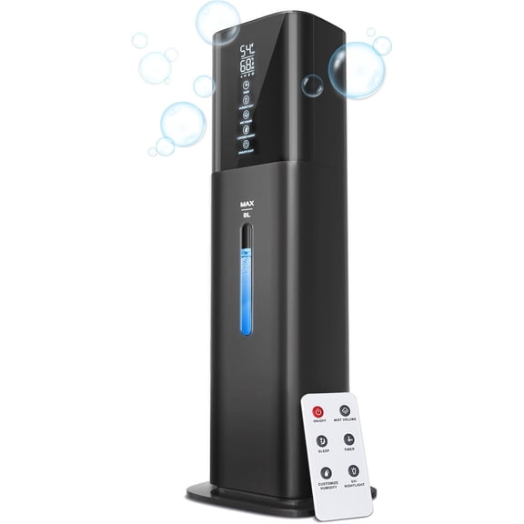 Humidifiers for Bedroom, 2.11Gal 8L Quiet Humidifiers for Large Room with Timer, 360Nozzle, 3 Speed Ultrasonic Cool Mist Humidifier with Humidistat for Baby Home Adults Plants