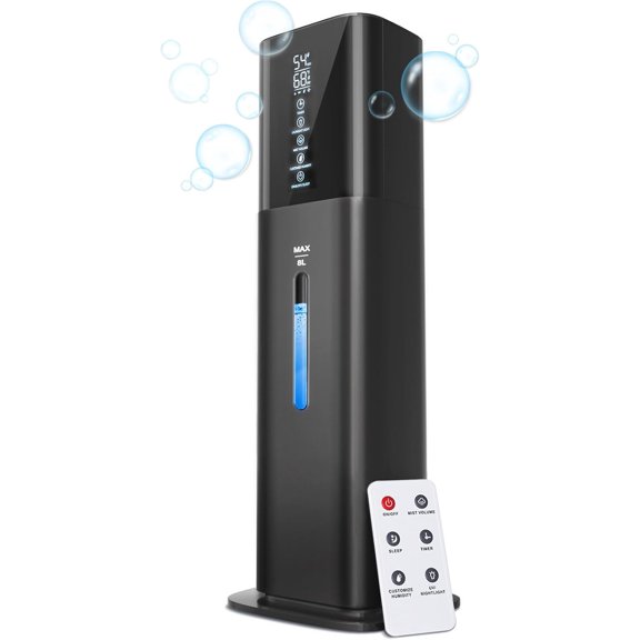 Humidifiers for Bedroom, 2.11Gal 8L Quiet Humidifiers for Large Room with Timer, 360Nozzle, 3 Speed Ultrasonic l Mist Humidifier with Humidistat for Baby Home Adults Plants