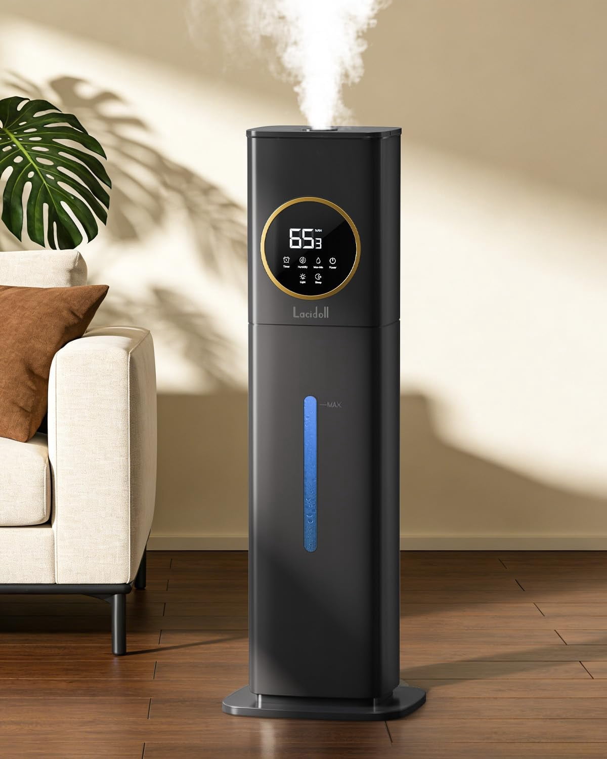 Humidifiers for Bedroom, 2.1Gal/8L Cool Mist Humidifiers for Home, Large Room with Essential Oil Diffuser(Black)