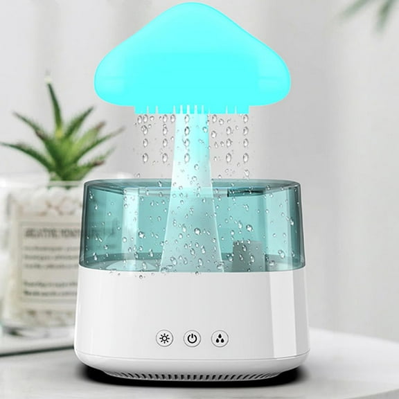 Humidifiers for Bedroom, 7 Color-Changing Led Night Lights, Aromatherapy Essential Oil Diffusers, Bedside Mushroom Water Drip Cloud Diffuser Adjustable-Auto-Shut Off