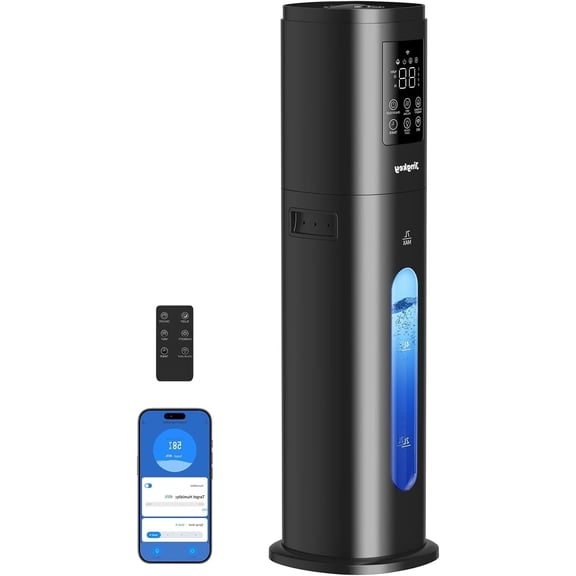 Humidifiers for Bedroom Large Room with 7L/1.85Gal Large Humidifier, 24H Timer Smart App & Remote Control, 4 Mist Levels Room Humidifier for Bedroom Crow