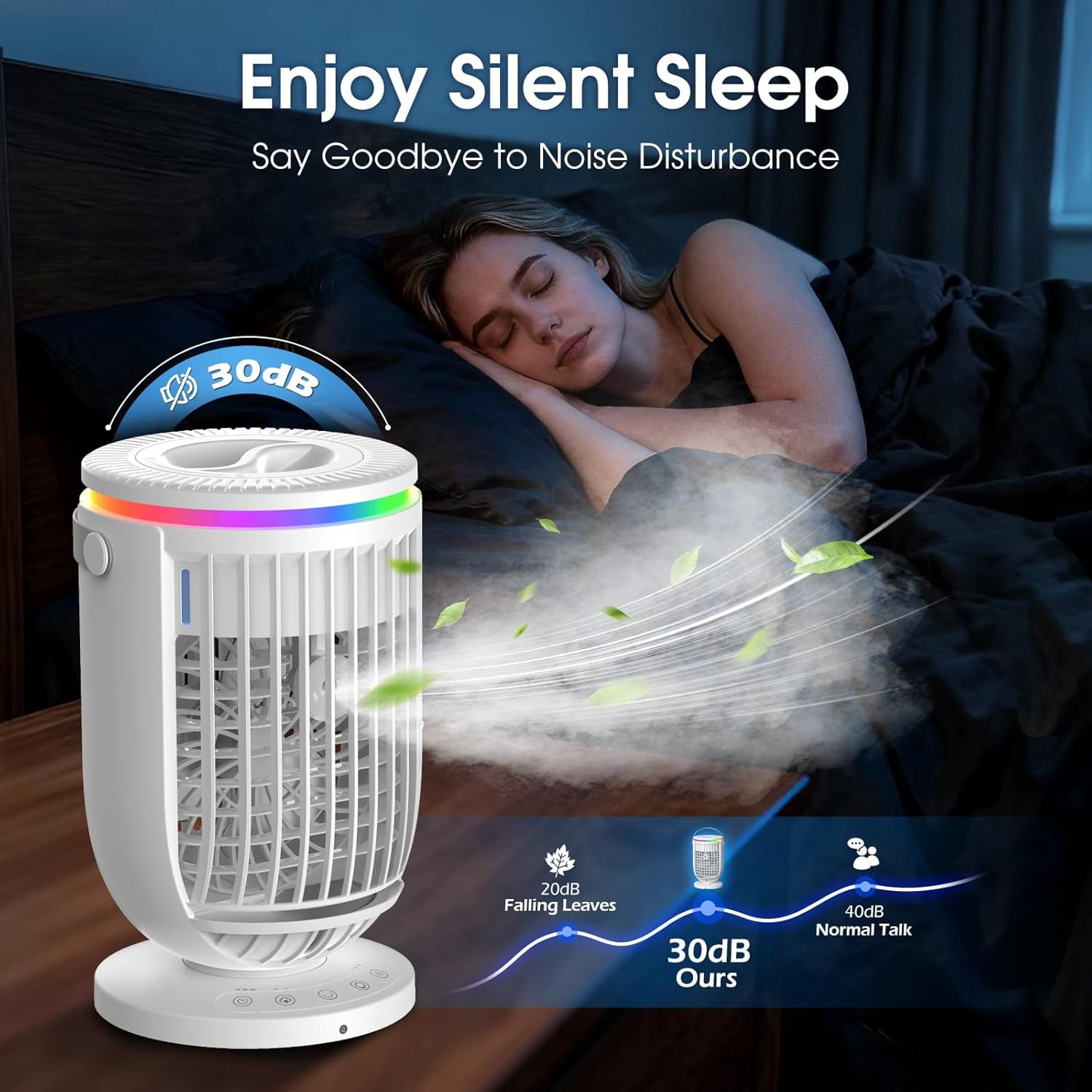 Humidifiers for Bedroom,with Large Tank, Easy to Clean & Fill,Ultra-Quiet (30dB) Supersized Cool Mist Air Humidifier for Baby Nursery, Plants, Office, 7-Color Ambient Nightlight