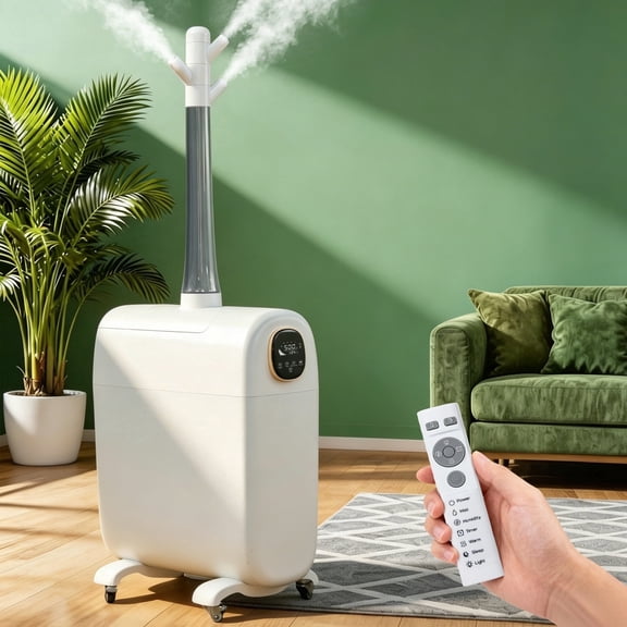 Large Room Humidifier for Home & Whole House, 6.6Gal/25L Cool Mist Top Fill, Covers up to 3000 sq.ft, Floor Model with 360° Nozzle, 3 Speeds for Plants, Office, Commercial & Industrial Use