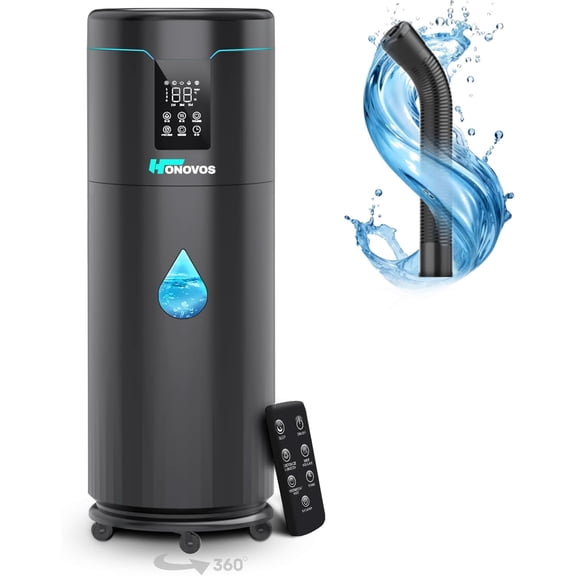 Humidifiers for Large Room Home Bedroom 2000 sq.ft. 17L/4.5Gal Large Humidifier with Extension Tube & 4 Speed Mist,Top Fill Wholehouse Humidifier with 360Nozzle for Plant Commercial (Black)