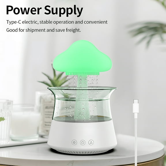 Humidifiers,With White 5h Essential Rain Sounds With 7 300ml Rain Bedroom Rain Cloud Noise Remote Water Drip 5h Essential Oils Diffuser Sounds With Led 300ml White Noise Dsfen Water D White