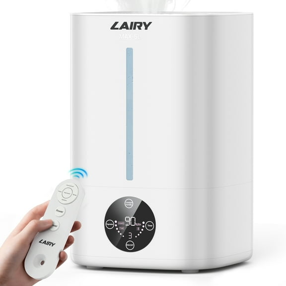 Lairy 5L Cool Mist Humidifier for Large Room, Top-Fill Humidifiers, Essential Oil Aroma Pad Tray, Quiet Ultrasonic Humidifier for Home