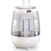 Humidifiers for Bedroom, Dual Spray 1.5 L Top Fill Humidifier with Night light for Home, Baby, Nursery, Plants, White