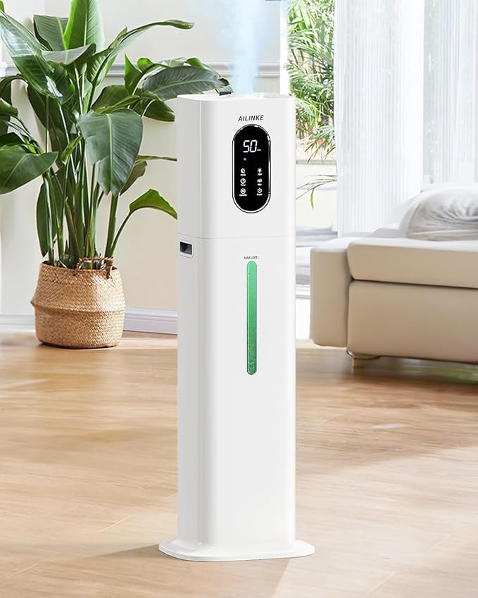 Humidifiers for Room Bedroom, 2.1Gal/8L Humidifiers for Home, Large Room, Top Fill Whole House Cool Mist for Plants Baby, white