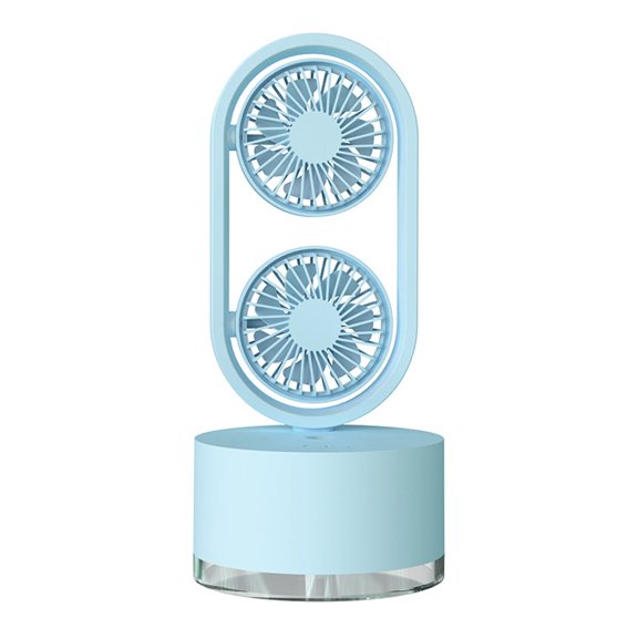 Humidifying Spray Rechargeable Desk Fan Portable Ultra-quiet Electric USB Double-Head Fans Silent Mini Desktop Fan