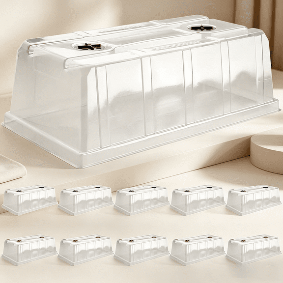 Humidity Domes for 1020 Trays, Extra Strength Seed Starter Covers with Adjustable Vents, Clear Plastic Propagation Cloning Lids for Germination & Microgreens