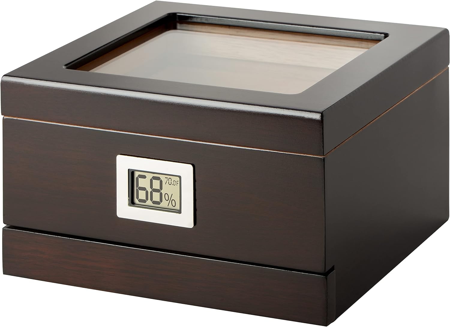 Humidor Supreme Executive Desktop Cigar Humidor, Holds Up to 25 Cigars, Mahogany Finisg
