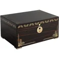 thumbnail image 1 of Humidor Supreme® Oro Desktop humidor is a Contemporary Design with an Inlaid Seam, Ebony, 1 of 1