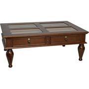 Humidor Supreme Quality Importers Trading Coffee Table Cigar Humidor, 4 Spanish Cedar Drawers, Mahogany Finish