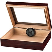 Humidor Supreme Quality Importers Travel Glass-Top Humidor 20 Cigars, Cherry