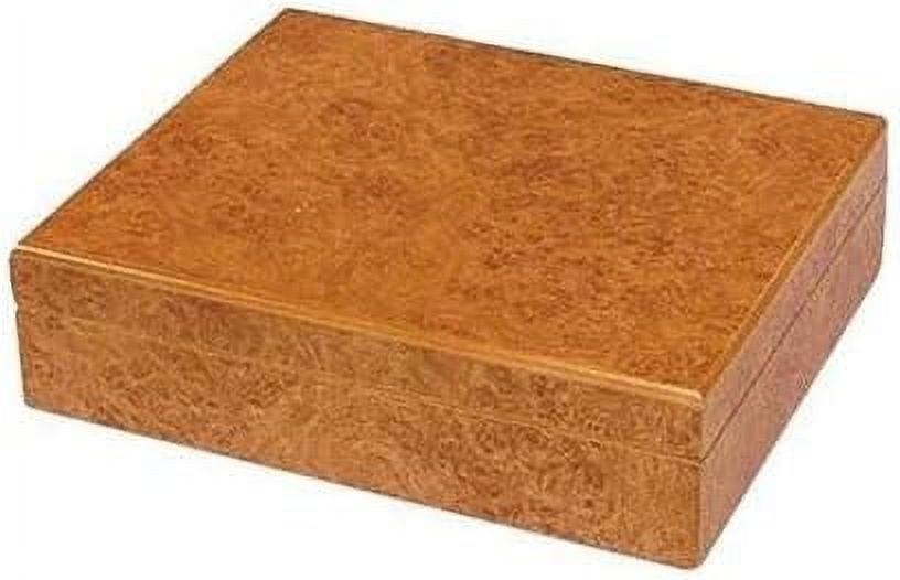Humidor Supreme Travel Humidor Riviera, 15-20 Cigar Capacity, Maple Burl Finish