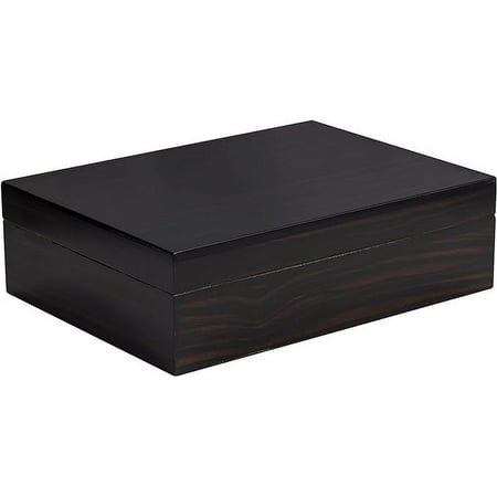 Humidor Supreme Zebra Humidor with Zebra Wood Finish, Includes Hygrometer and Humidifier, Holds Up to 50 Cigars