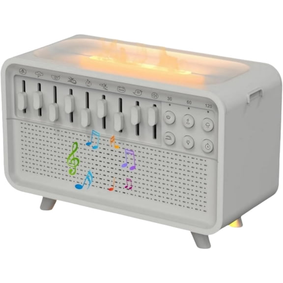 Humifall Noise Humidifier,White Night Light Humidifier,Diffuser Sound Box Powered By Usb, Led Sleep with 8 Ambient Sounds,Office, Bedroom  Adjustable Mist,With Timer, for Home, Office