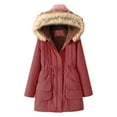 Humlua Women's Winter Coat with Hood Jacket Warm Thicken Long Outwear