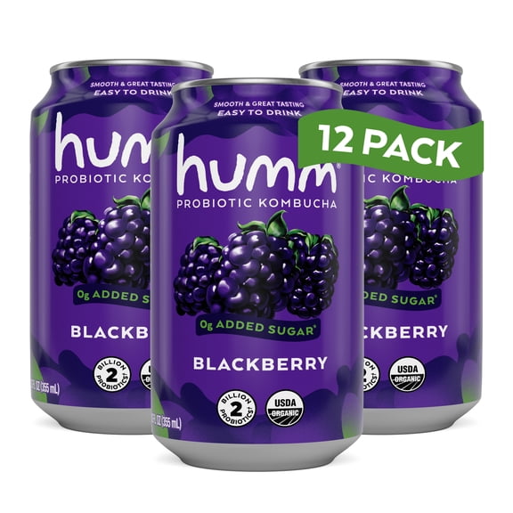Humm Kombucha, Blackberry, 12 Pack, 12 oz Cans