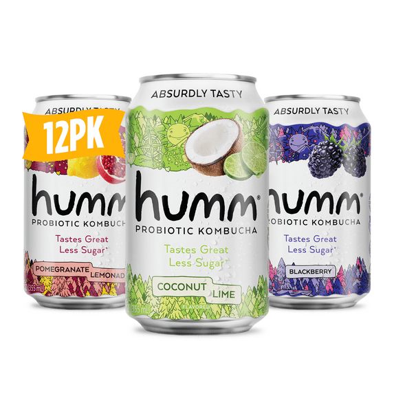 Humm Kombucha Paradise Variety Pack, 12 Pack, 12 oz Cans