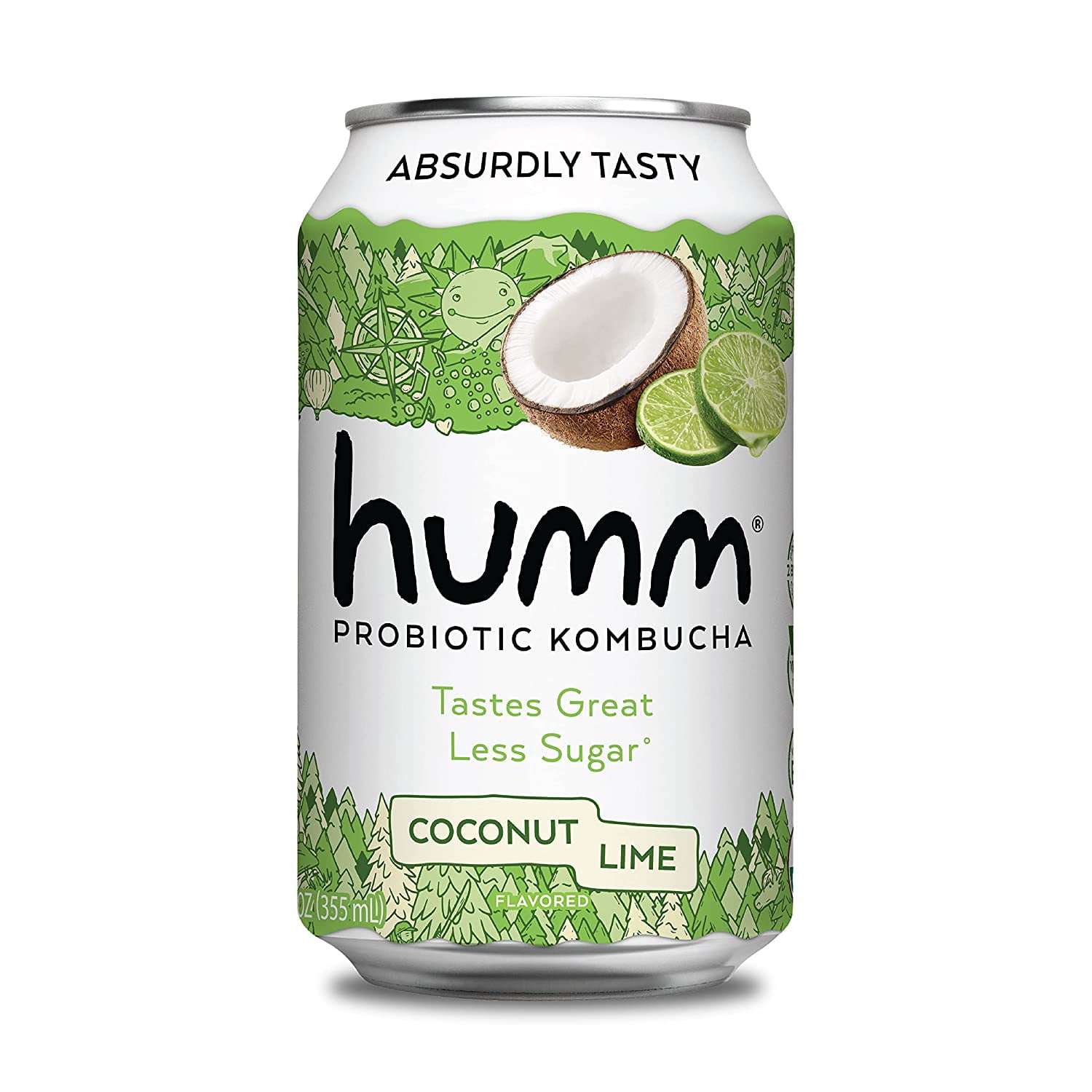 Humm Kombucha Tea, Coconut Lime, 12Pack, 12oz Can