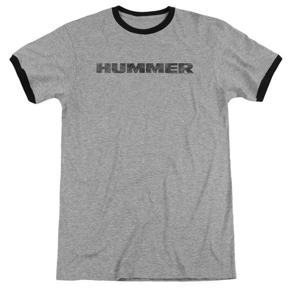 Hummer Distressed Hummer Logo Adult Ringer-Heather Black