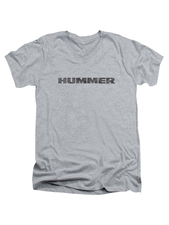 Hummer - Distressed Hummer Logo - Slim Fit V Neck Shirt - Large