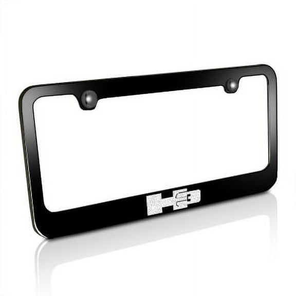 Hummer H3 Black Metal Auto License Plate Frame
