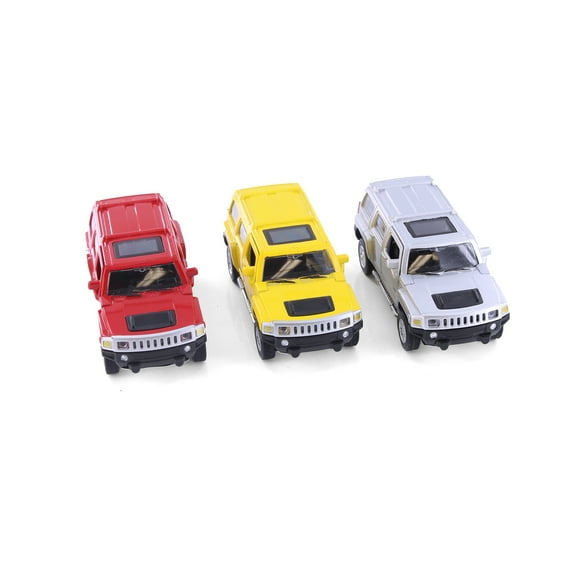Hummer H3, Red, Yellow & Silver - Showcasts 67401W/24 - 1/43 Scale 3-Pack Diecast Model Cars