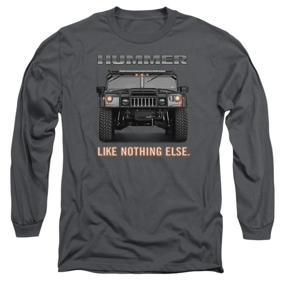 Hummer Like Nothing Else Long Sleeve Adult 18/1 T-Shirt  Charcoal