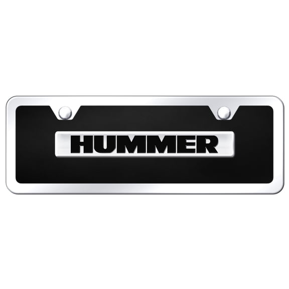 Hummer Name Acrylic Mini License Plate Kit (Chrome on Black)