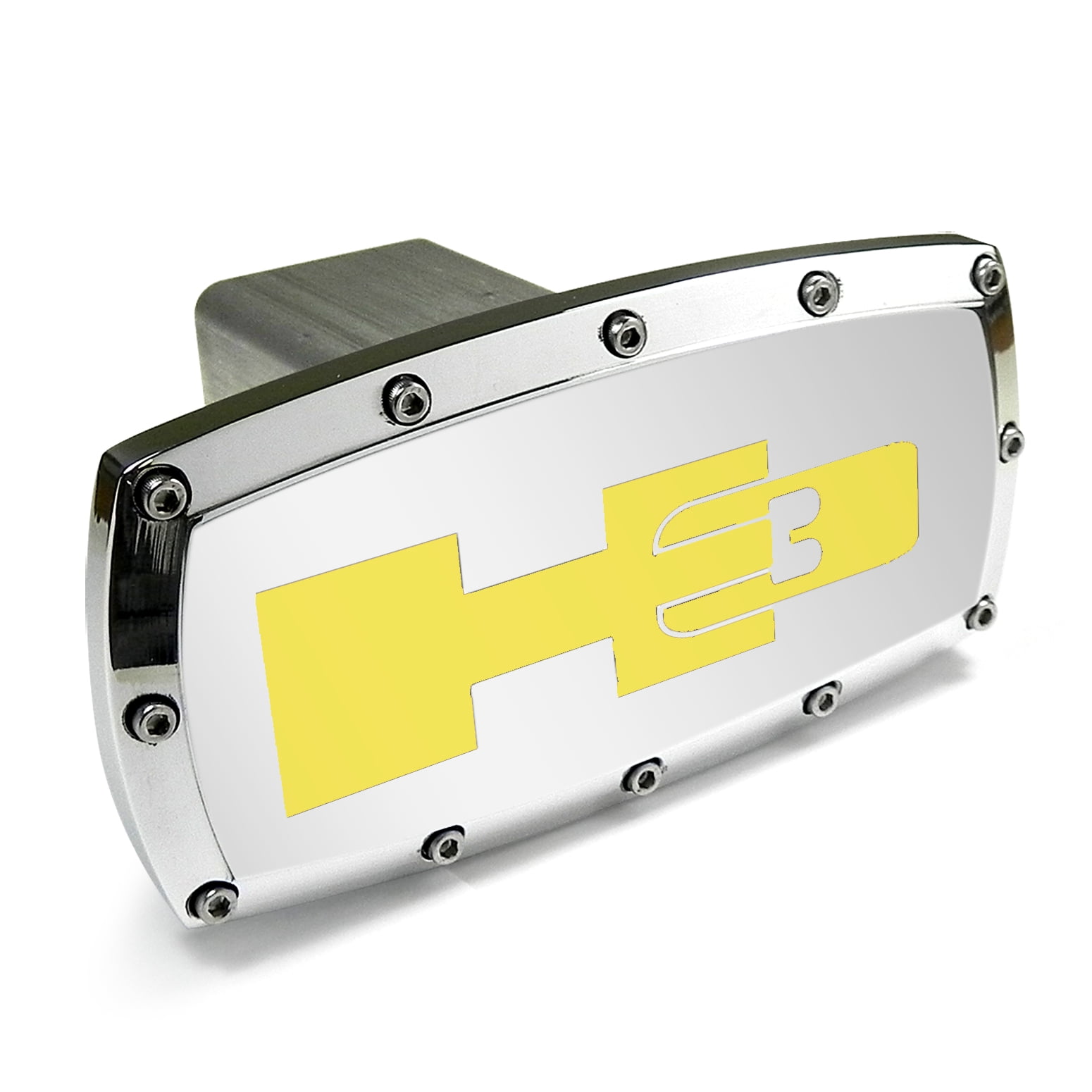 Hummer Yellow H3 Engraved Billet Aluminum Tow Hitch Cover Hummer Yellow H3 Engraved Billet Aluminum Tow Hitch Cover