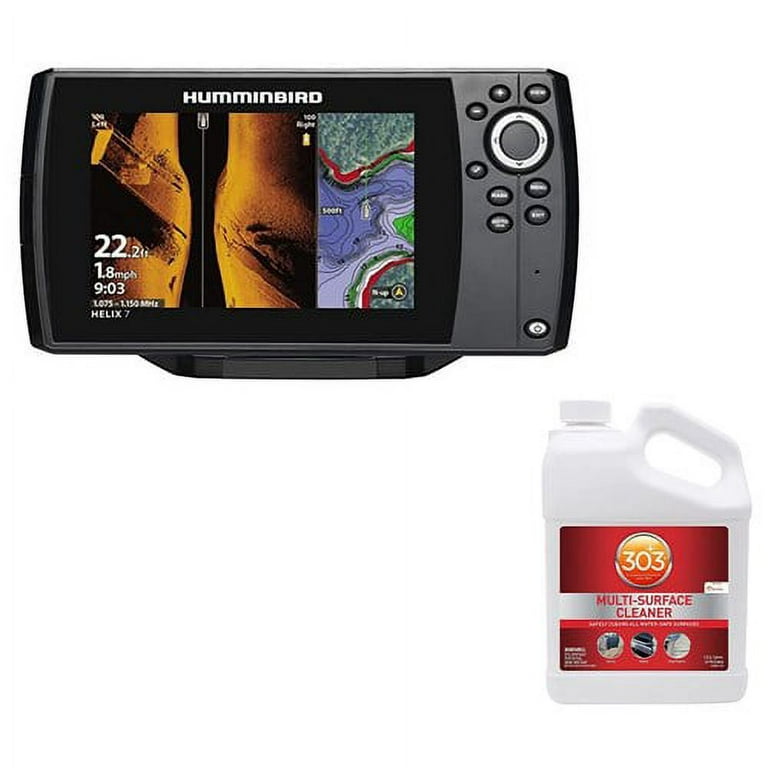 Humminbird HELIX 7 CHIRP MEGA SI GPS G4 with PC303-30570 Multi Surface  Cleaner 