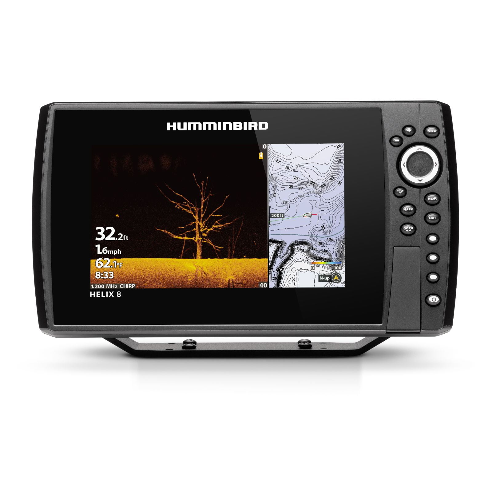 Humminbird 407040-1 ICE 55 Ice Fishing Flasher with 6-Color Fiber Optic LCD  Display
