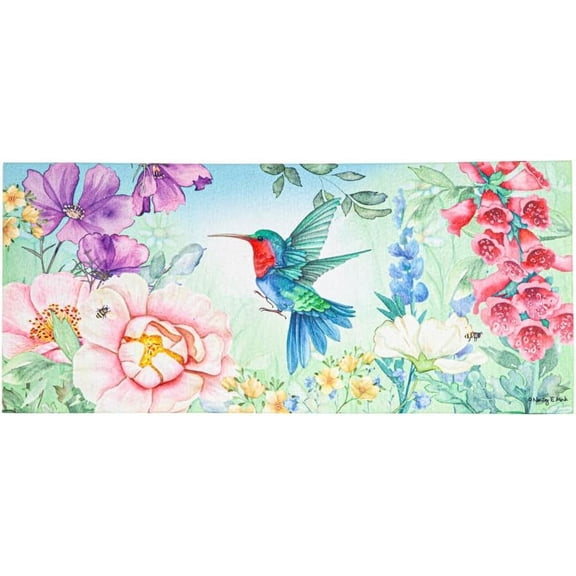 Humming Along Sassafras Switch Mat | Interchangeable Entrance Doormat | Indoor and Outdoor | 22-inches x 10-inches | Non-Slip Backing | All-Season | Low Profile | Home Dcor