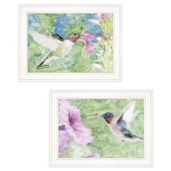 Humming Bird 1 & 2 by Stellar Design Studio Print Wall Art Wood Multi-Color
