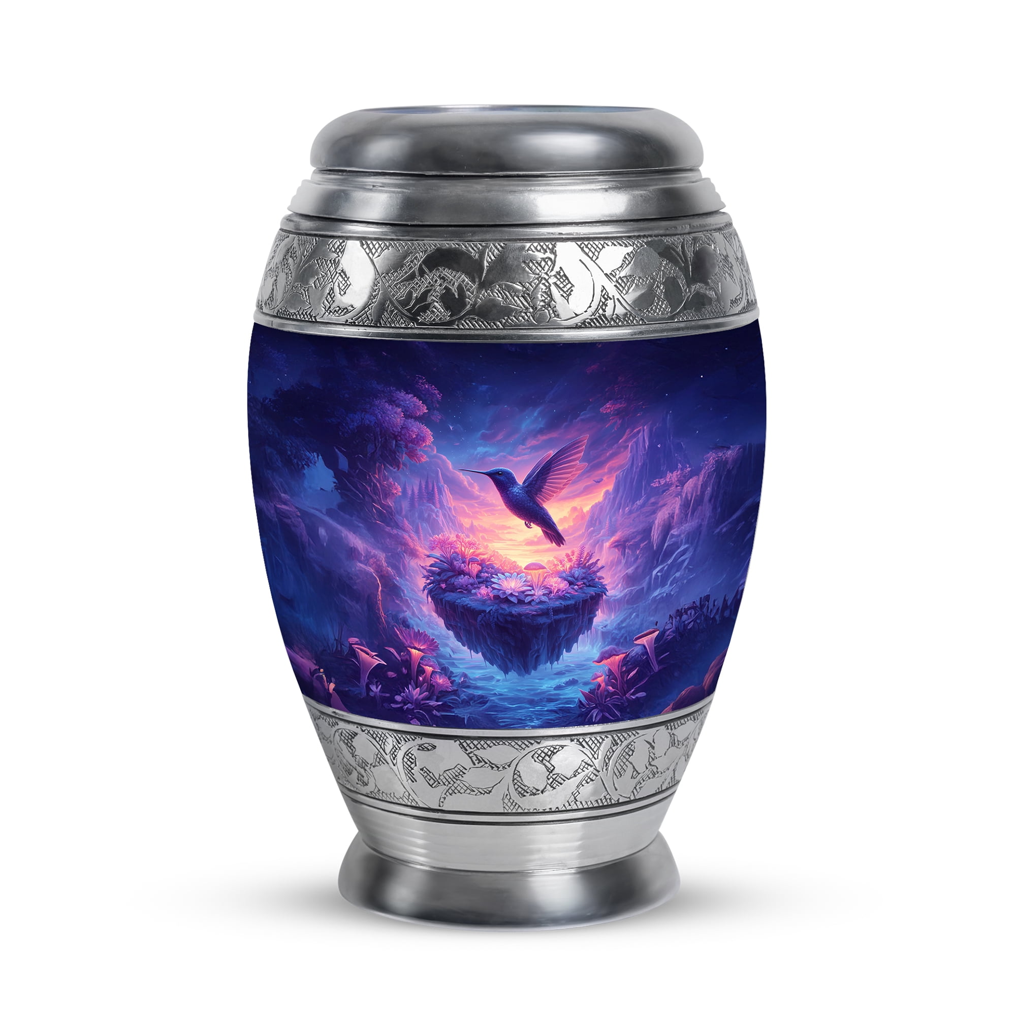 Humming Bird Funeral Urns For Adult For Man, Flowers Keepsake Memorial Urn For Human Ashes Adult Male, Pink Cremation Urns For Human Ashes, Purple Urn For Cremated Remains 3 Inch