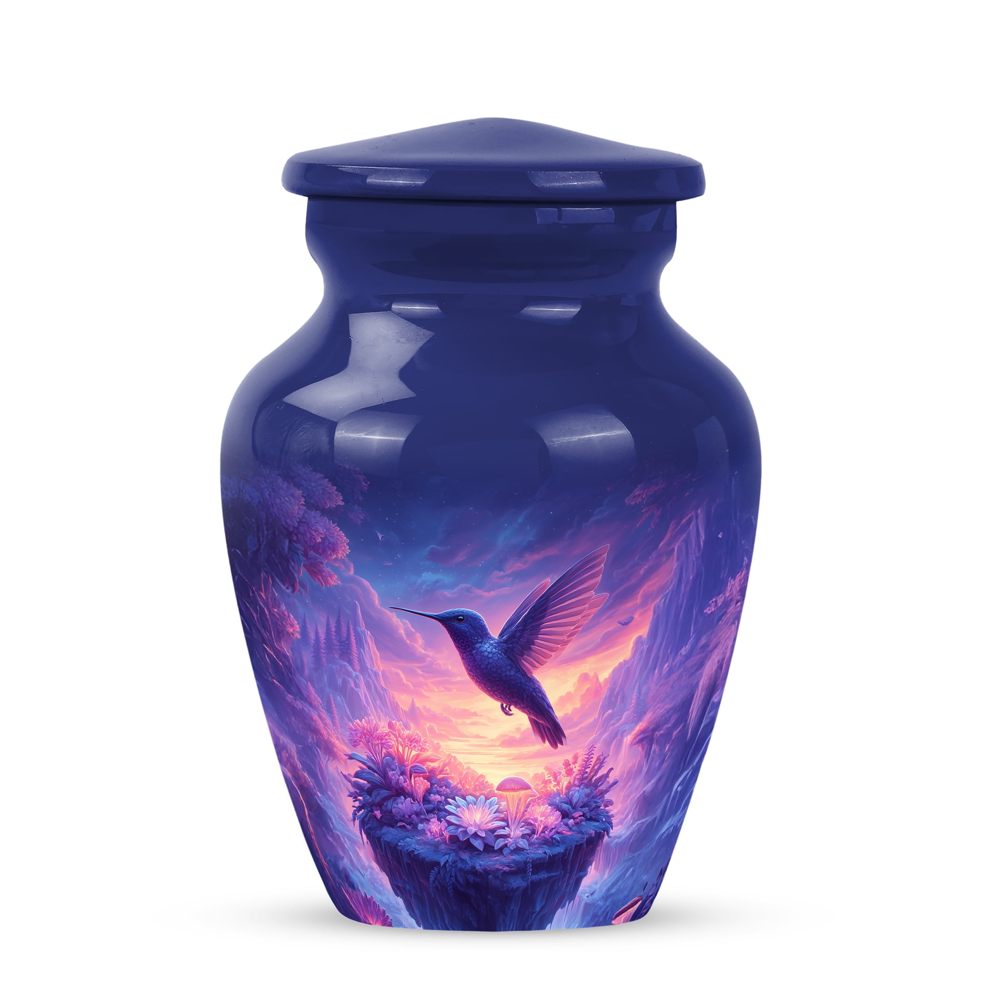 Humming Bird Funeral Urns For Adult For Man - Small Keepsake Memorial Urn For Human Ashes Adult Male - Pink Cremation Urns For Human Ashes - Purple Urn For Cremated Remains 3 Inch