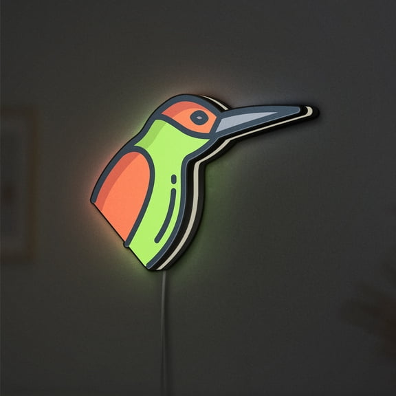 Humming Bird LED Lightbox - Wildlife Ornithology Decor, Custom Led Sign for Home Office Shop Decor (Width 12 inch, 30cm)