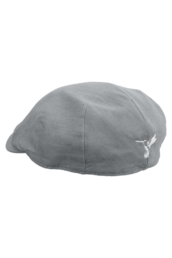 Humming Bird Logo Embroidered Big Size Men's Linen Ivy Cap - Slate 2XL-3XL