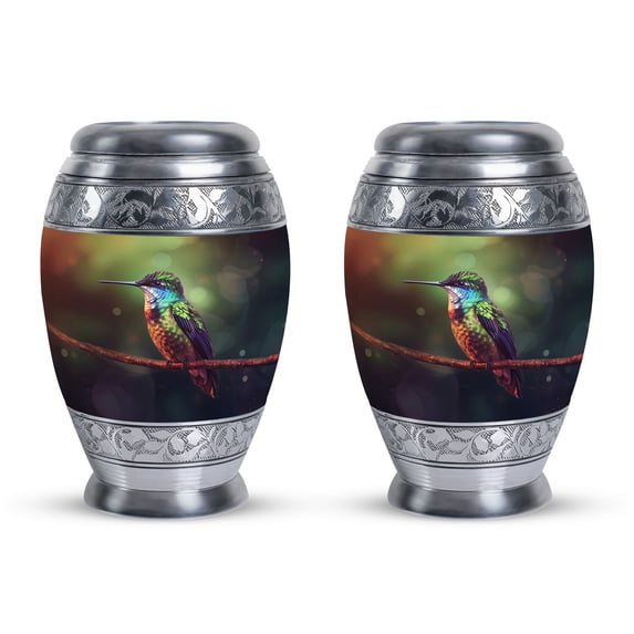 Humming Bird Siiting Keepsake Urn For Ashes For Women, Urn For Ashes Adult Male, Cremation For Men Ashes, Funeral Urns For Human Ashes Adult, Cremation Urns For Human Ashes, Miniature Urn 3 Inch,2PCS