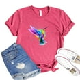thumbnail image 1 of Humming Bird T-shirt Bird Lover Gift Minimalist Shirts Floral Tshirt Women's Birdwatcher Tee Animal Lover Shirt, 1 of 3