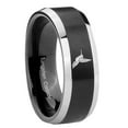 thumbnail image 1 of Tungsten Humming Bird 8mm Black 2 Tone Beveled Edges Men's Ring, 1 of 1