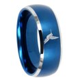 thumbnail image 1 of Tungsten Humming Bird 8mm Blue Two Tone Dome Polished Edges Men's Ring, 1 of 1