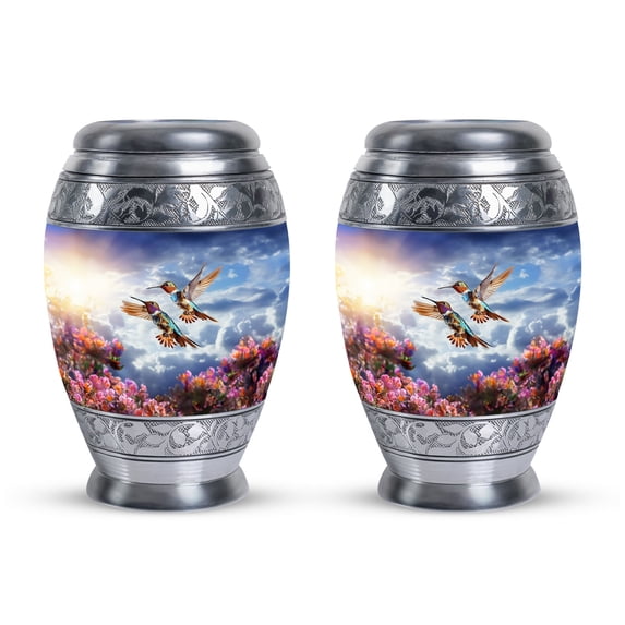Humming Birds - Small Keepsake Urns For Human Ashes - Adult Urns For Human Ashes Women - Burial Urns For Cremated Remains - Companion Urn (Size-3inch,2pcs)