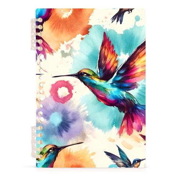 Humming Birds Tie Dye Notebooks 1-subject Journal 60 Sheets A5 College Ruled Paper Detachable Ring 8.3"x5.7"